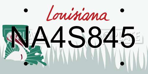 NA4S845 Louisiana License Plate