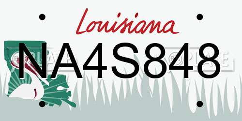 NA4S848 Louisiana License Plate