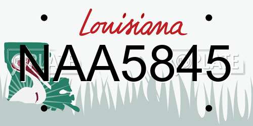 NAA5845 Louisiana License Plate