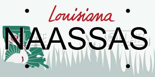 NAASSAS Louisiana License Plate