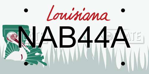 NAB44A Louisiana License Plate