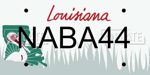 NABA44 Louisiana License Plate