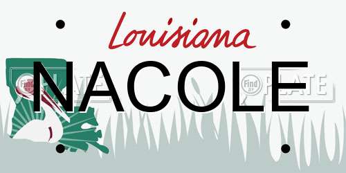 NACOLE Louisiana License Plate