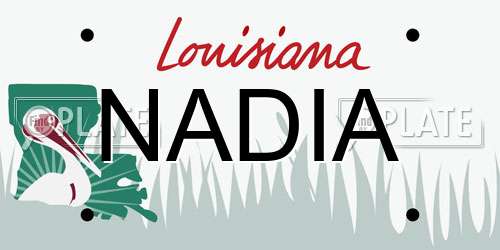 NADIA Louisiana License Plate