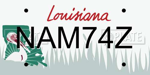 NAM74Z Louisiana License Plate