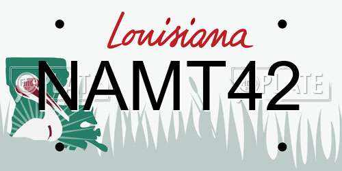 NAMT42 Louisiana License Plate