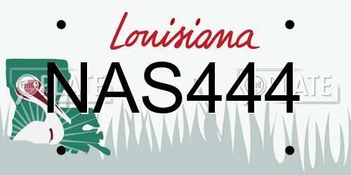 NAS444 Louisiana License Plate