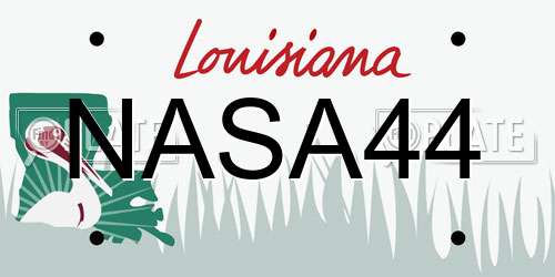 NASA44 Louisiana License Plate