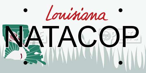 NATACOP Louisiana License Plate