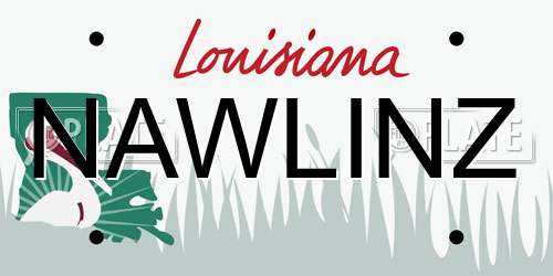 NAWLINZ Louisiana License Plate
