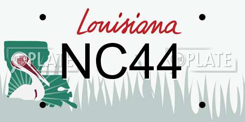 NC44 Louisiana License Plate