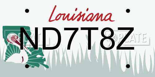 ND7T8Z Louisiana License Plate