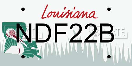 NDF22B Louisiana License Plate