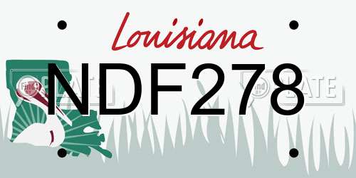 NDF278 Louisiana License Plate
