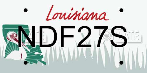 NDF27S Louisiana License Plate