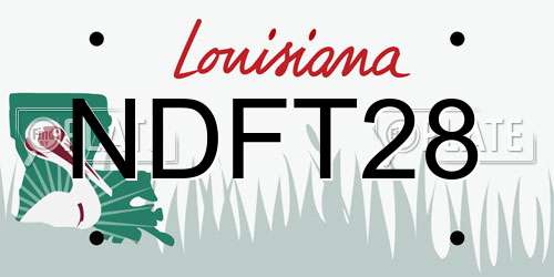 NDFT28 Louisiana License Plate