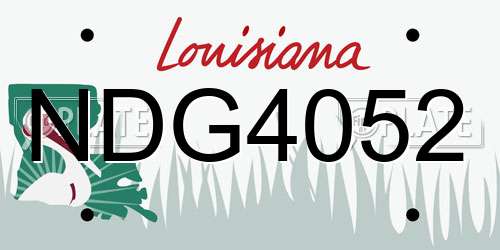 NDG4052 Louisiana License Plate