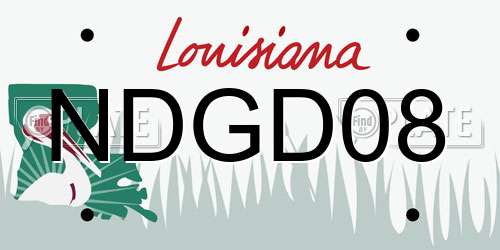 NDGD08 Louisiana License Plate