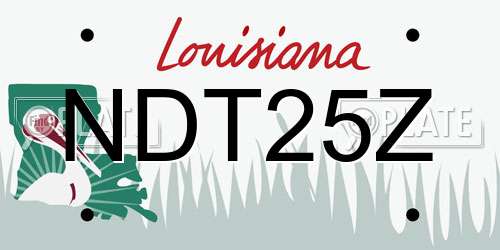 NDT25Z Louisiana License Plate