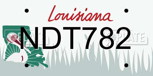 NDT782 Louisiana License Plate