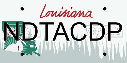 NDTACDP Louisiana License Plate