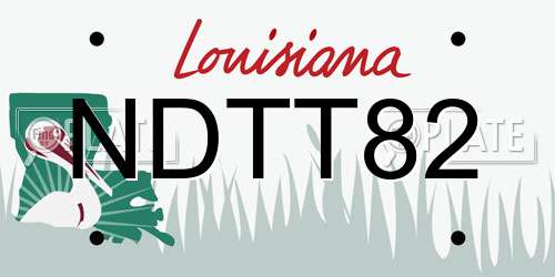 NDTT82 Louisiana License Plate