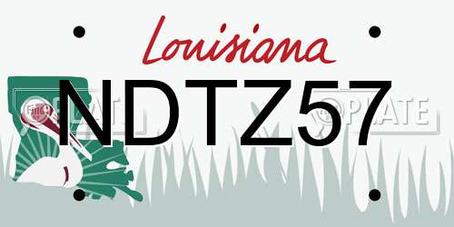NDTZ57 Louisiana License Plate