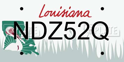 NDZ52Q Louisiana License Plate