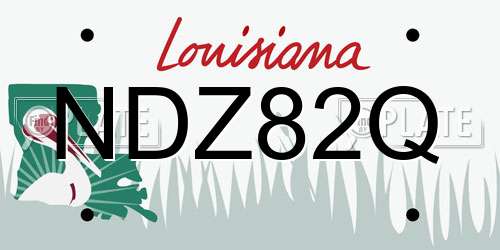 NDZ82Q Louisiana License Plate