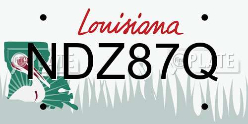 NDZ87Q Louisiana License Plate