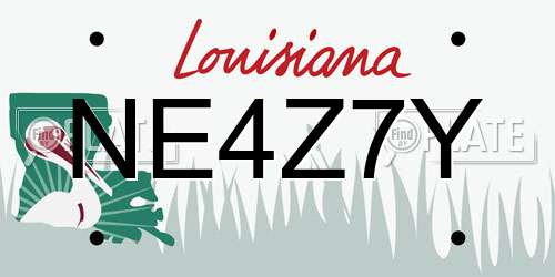 NE4Z7Y Louisiana License Plate