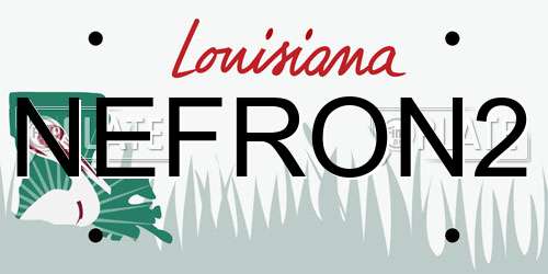 NEFRON2 Louisiana License Plate