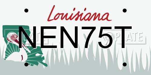 NEN75T Louisiana License Plate