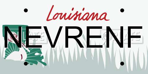 NEVRENF Louisiana License Plate
