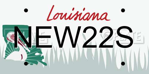 NEW22S Louisiana License Plate