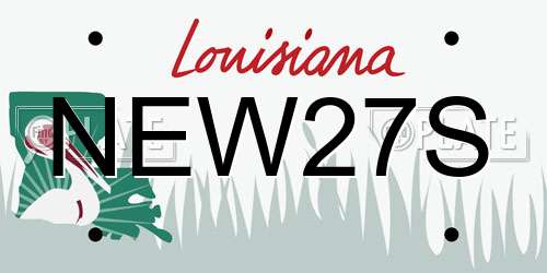 NEW27S Louisiana License Plate