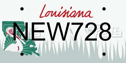 NEW728 Louisiana License Plate