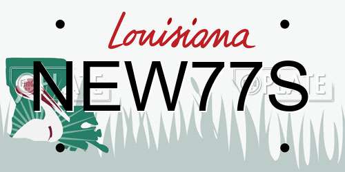 NEW77S Louisiana License Plate
