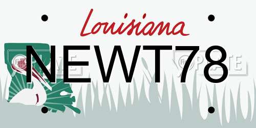 NEWT78 Louisiana License Plate