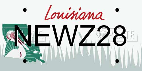 NEWZ28 Louisiana License Plate