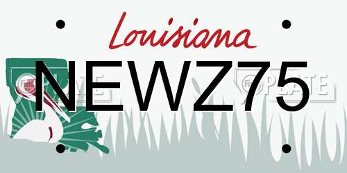 NEWZ75 Louisiana License Plate