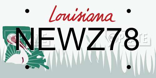 NEWZ78 Louisiana License Plate