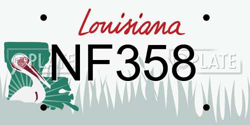 NF358 Louisiana License Plate
