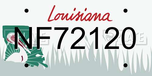 NF72120 Louisiana License Plate
