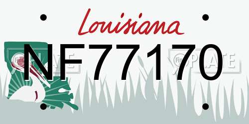 NF77170 Louisiana License Plate