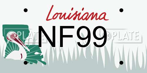 NF99 Louisiana License Plate