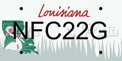 NFC22G Louisiana License Plate