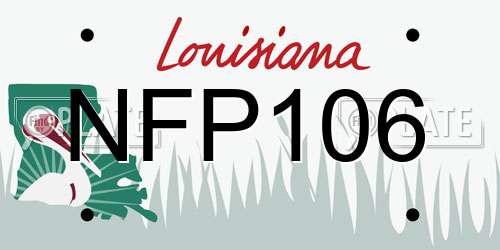 NFP106 Louisiana License Plate