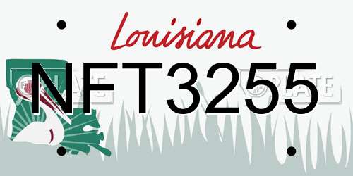 NFT3255 Louisiana License Plate