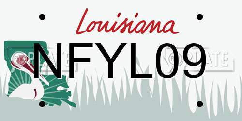 NFYL09 Louisiana License Plate